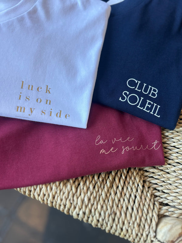 Luck is on my side T-shirt | gold print
